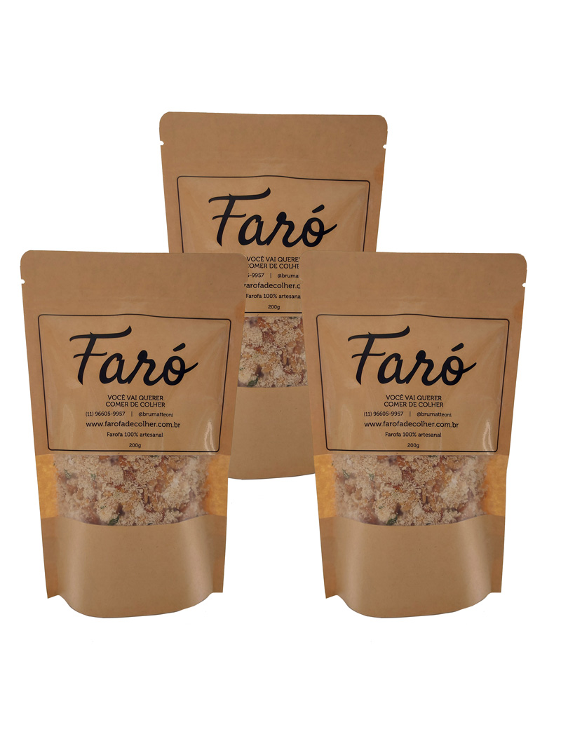 Faró a sua farofa de colher - 3 x Pacotes Faró 200g
